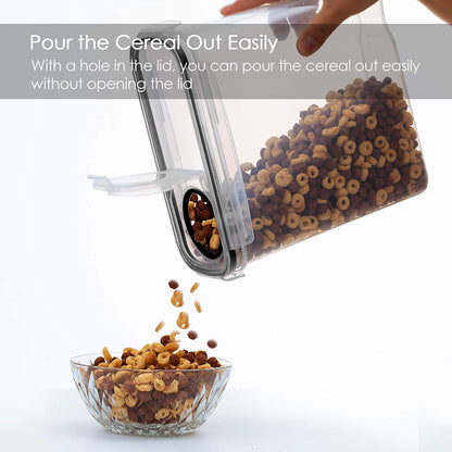 THELIFE Airtight Food Storage Containers Set - 4 Pack BPA-Free Cereal Dispenser with Labels (2.5L/88oz)