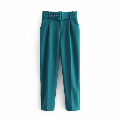 Summer New Style Simple And Fashionable Long Pants With Belt