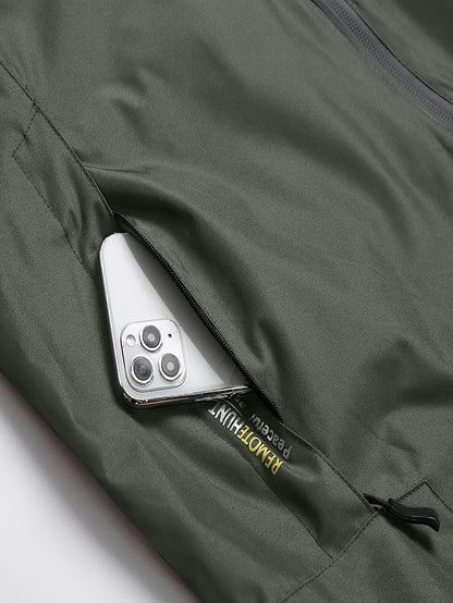 Mens Premium Waterproof Rain Jacket - Durable & Breathable Windbreaker with Adjustable Hood - Ideal for Hiking, Travel, and Outdoor Adventures