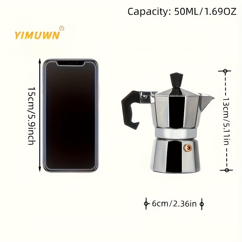 Octagonal Mocha Coffee Pot - Italian Stainless Steel Moka Maker | Classic Stovetop Espresso Brewer