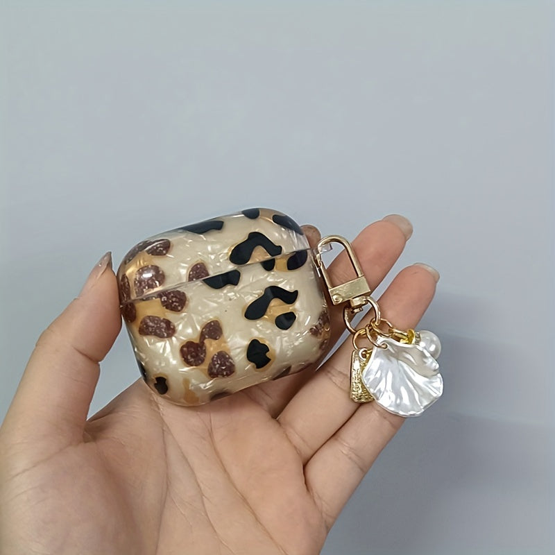 [Perfect Leopard Print Earphone Sleeve] Stylish Leopard Print Earphone Sleeve with Hanging Chain - Perfect for Airpod1/2!