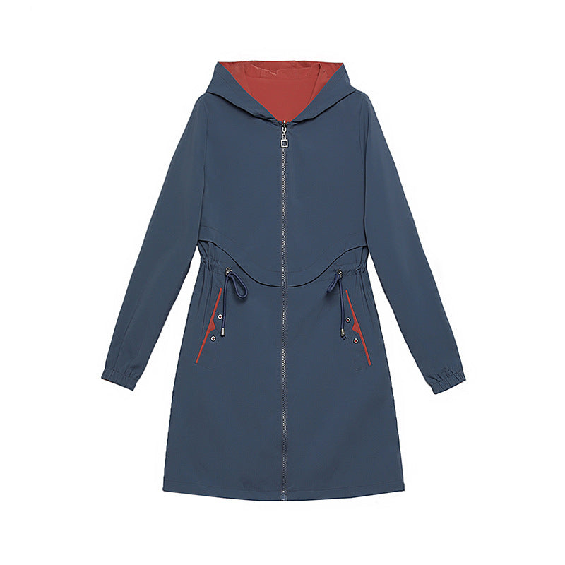 Fashion Plus Size Trench Coat Mid-length Loose Casual Reversible Coat