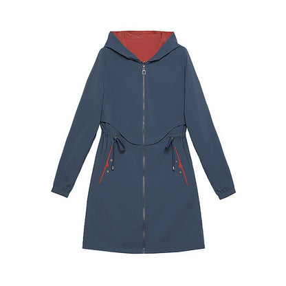 Fashion Plus Size Trench Coat Mid-length Loose Casual Reversible Coat