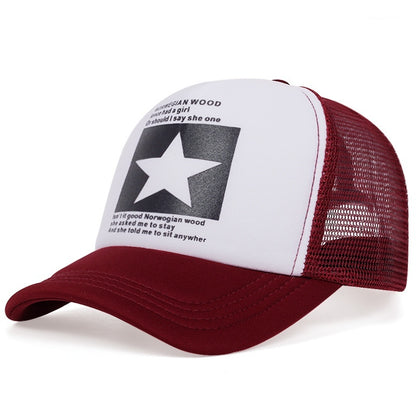 1pc Pentagram Breathable Baseball Cap Mesh Cap