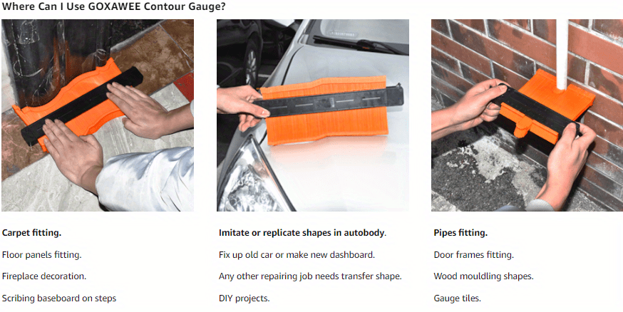 GOXAWEE Contour Gauge Profile Tool, 5Inch/10Inch Adjustable Lock, Precisely Copy Irregular Shape Duplicator For Flooring, Construction, Carpenter, DIY Handyman