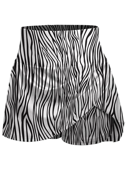 Summer Skort Solid Shorts, Sexy High Waist Fashion Sports Biker Running Yoga Skort Shorts, Women's Clothing