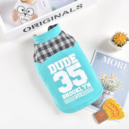 New Teddy Pet Plaid Vest Jacket For Autumn And Winter