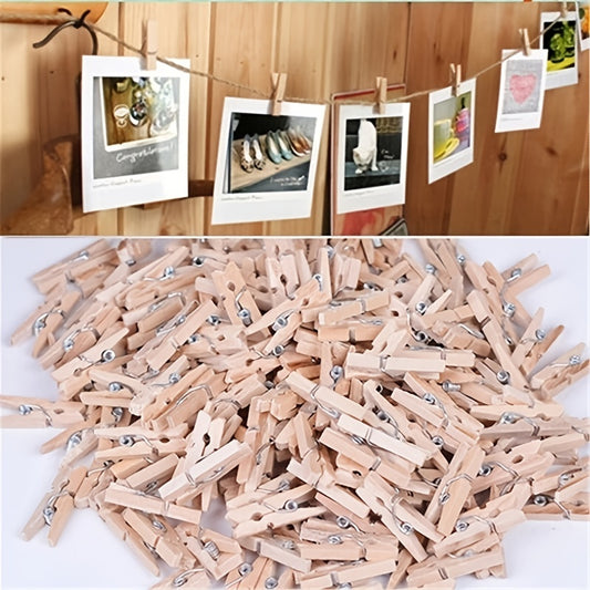 50pcs Vibrant Wooden Photo Clips for Creative DIY Decorative Storage, Handcrafting, and Displaying Cherished Memories