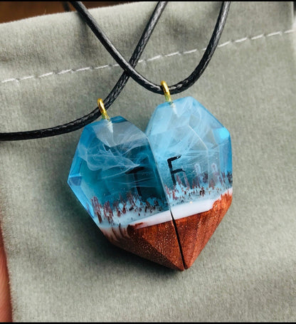 Valentine's Day Pendant Epoxy Heart Lettering Gift Resin