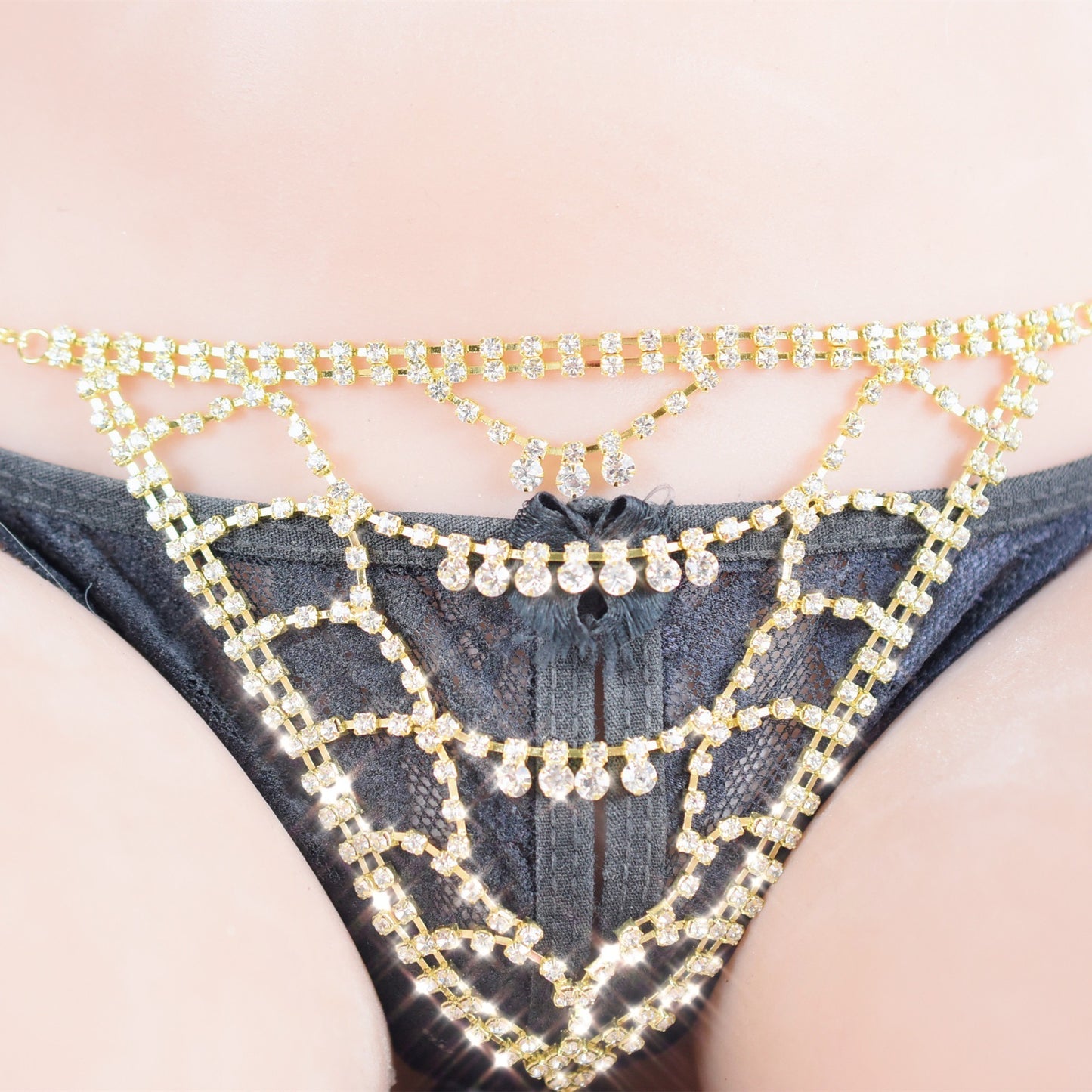 Rhinestone Claw Chain Shaped Body Chain Set