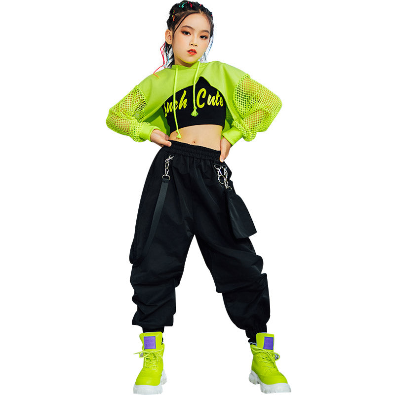 Girls' Jazz Dance Costume Performance Outfit Set