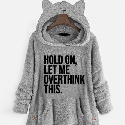 Hooded Long-sleeve Double-sided Fleece Women's Plus-size Coat