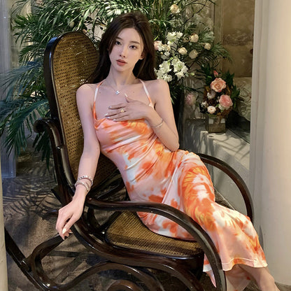 Holiday Tie Strap Halter Neck Dress For Eldest Daughter