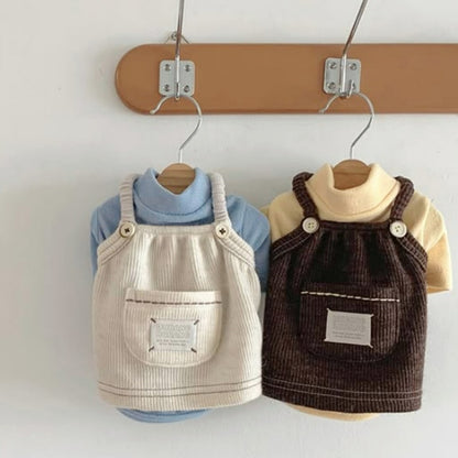 Puppy Clothes Fahion Solid-colour Corduroy Pet Vest For Teddy Dog Winter Casual Halter For Schnauzers Warm Clothing Pet Supplies