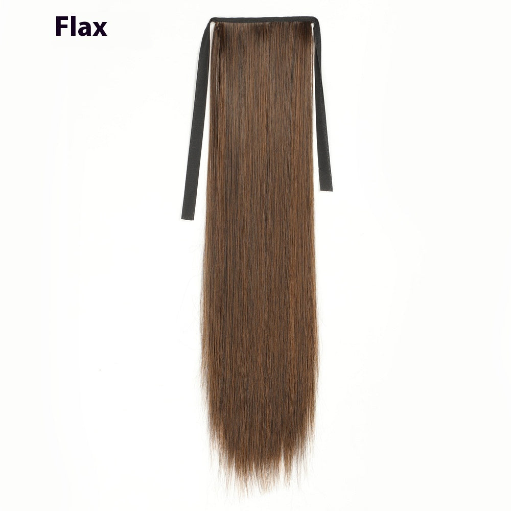 Lace-up Fashion weiche Perücke Pferdeschwanz realistische matte Seide lange glatte Haare