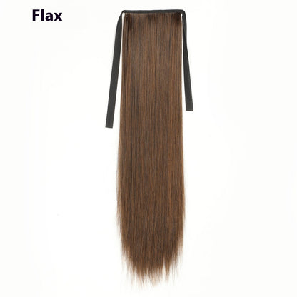 Lace-up Fashion weiche Perücke Pferdeschwanz realistische matte Seide lange glatte Haare