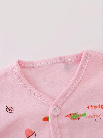 5pcs Baby 0-3m Set, All-Season Casual Outfits for Boys and Girls, Newborn Clothes, Girls' Pants and Baby Hat with Drool Bib, Baby Shower Essentials, for Outdoor