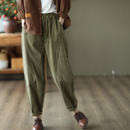 Retro Corduroy Harlan Pants Female