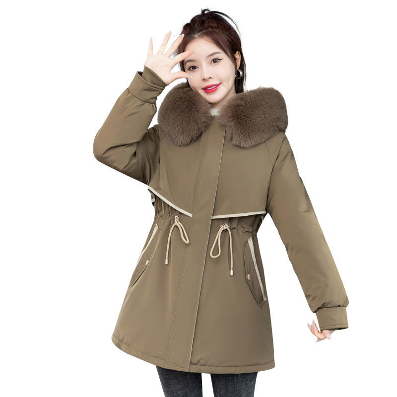 Removable Liner Mid-length Big Fur Collar Coat