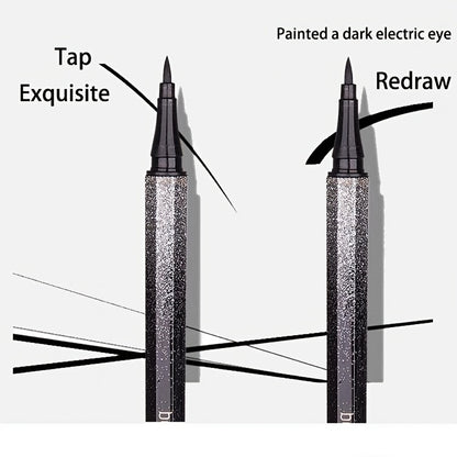 1pc Long-Lasting Waterproof Black Starry Sky Eyeliner Pen with Sponge Tip - Smooth and Quick-Drying for Beautiful Eye Makeup