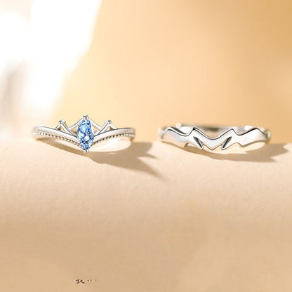Valentine's Day Gift Fashion Blue Diamond Crown Ring