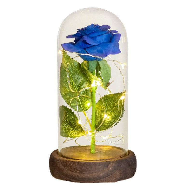 520 Valentine's Day Gift Eternal Life Emulational Rose Flower Glass Cover DIY
