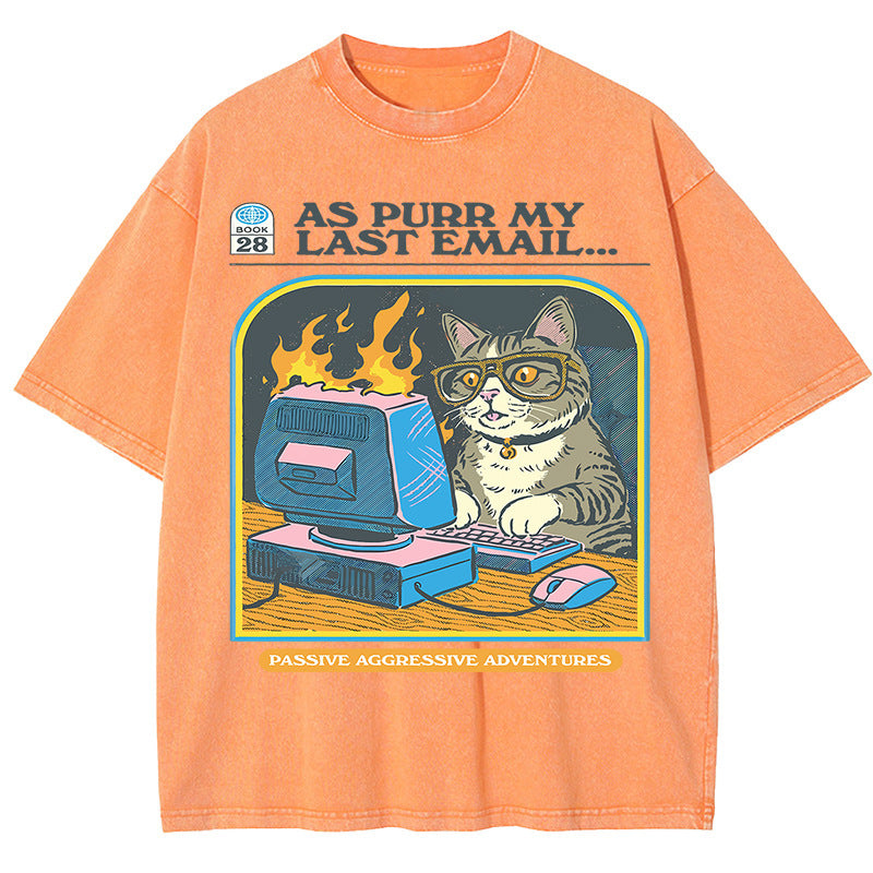 Men's Cat Playing Game Print Top