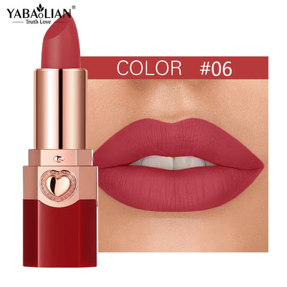 YABAOLIAN Lipstick 12 Colors Lipstick High Pigment Long Lasting Waterprrof Cosmetic Matte Lipstick