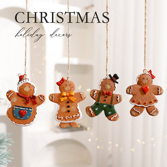 Christmas Decorations Elderly Snowman Gingerbread Man Small Pendant