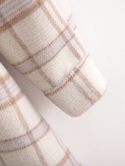 New Mid-length Loose Check Shirt Coat