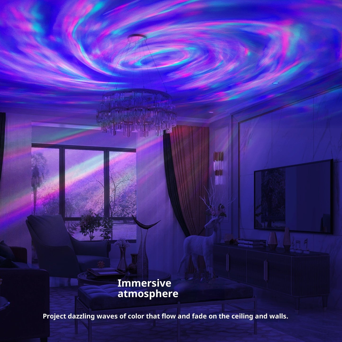 Northern Lights Projection Lamp Bedroom Star Light Remote Control Flame
