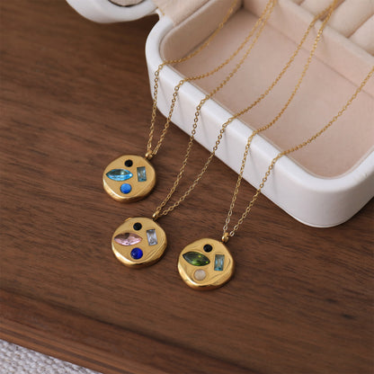 Colorful Zircon Mom Necklace December Birthday Stone Valentine's Day Gift Gifts For Moms Necklace