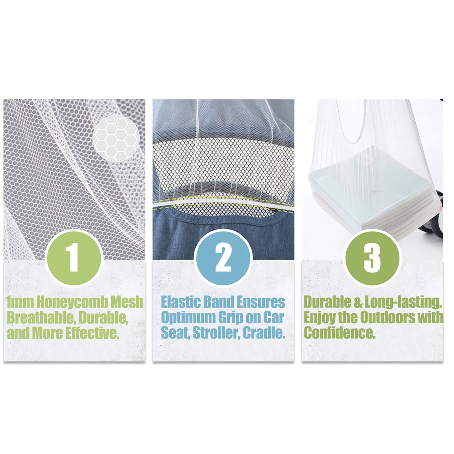 Premium Baby Stroller Mosquito Net - Universal Fit Bug Protection for Strollers, Bassinets & Cribs