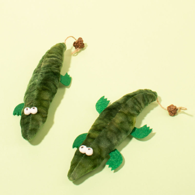 Plush Alligator Catnip Toy Durable Plant Based Cat Toy With A Peppermint Scent For Oral Cleansing And Stress Relief