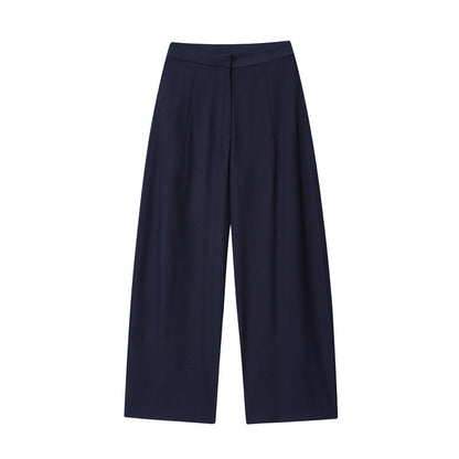 Foreign Trade Wholesale Off-neck Flounced Sleeve Linen Shirt Top Wide Leg Trousers