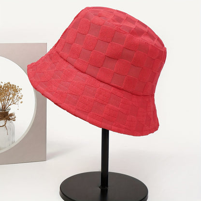 Premium Plaid Bucket Hat - Unisex Trendy Fisherman Cap | Breathable Cotton Casual Hat for Men & Women