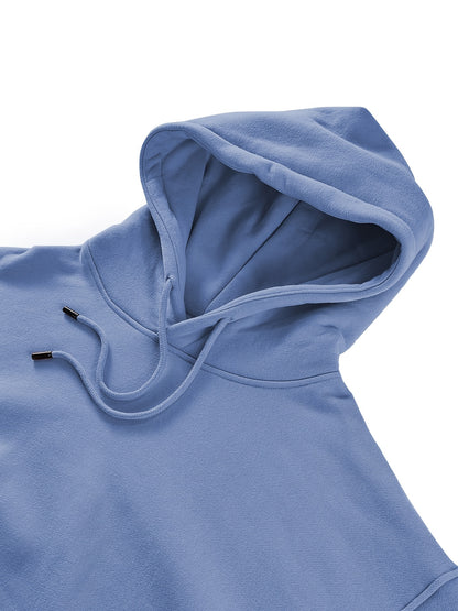 Herren-Kapuzenpullover in Himmelblau, lässiges Sweatshirt aus Polyester und Baumwolle, Oversized