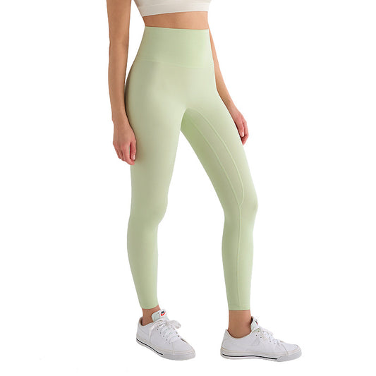 Womens High-Waist Butt-Lifting Fleece-Lined Nude-Feel Sports Tight Yoga Pants
