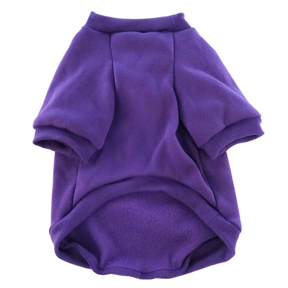 Pet Clothes Fleece-lined Thickened Solid Color Hoodie