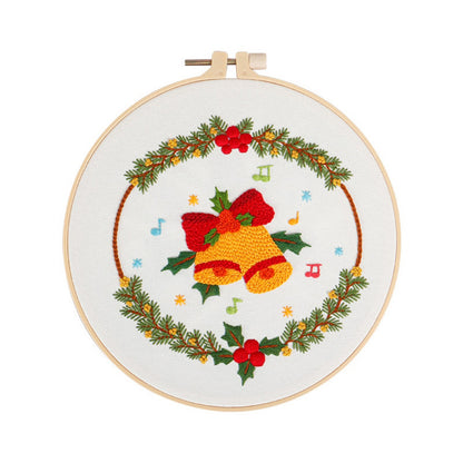 Christmas Day Gift Snowman Wreath Embroidery Material Package