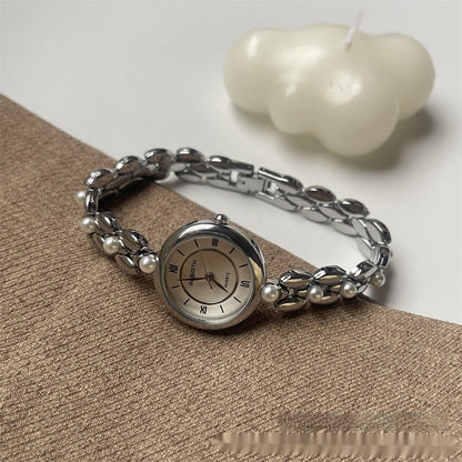 Roman Pearl Chain Watch For Women