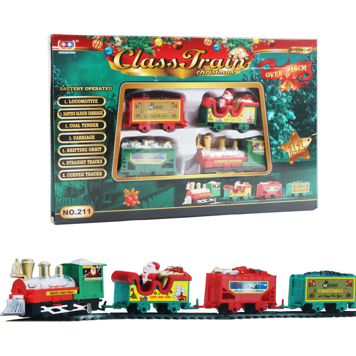 Christmas Electric Rail Car Toy Simulation Mini