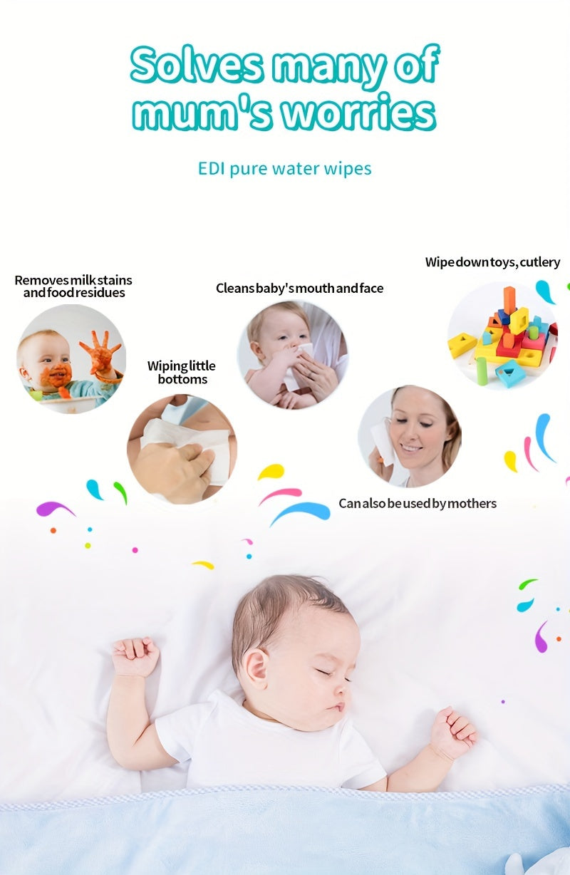160-960 Count Baby Wet Wipes 99.9% EDI Pure Water No Fluorescent Agent Zero Additives For Sensitive Skin Newborn Can Use Aloe Vera Extrat Take Care Of Baby Skin Clean Baby Hand & Mouth Water Wipes Kids Cleansing Wipes Large P