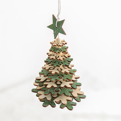 Wooden Christmas Tree Bell Pendant Room Living Room