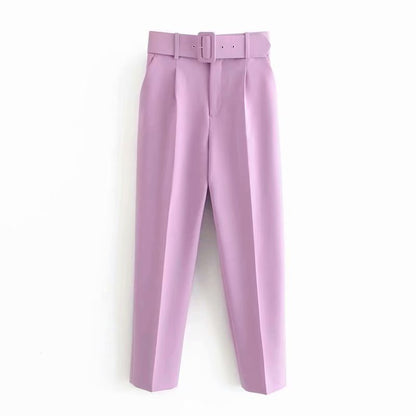 Summer New Style Simple And Fashionable Long Pants With Belt