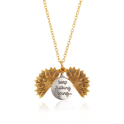 New European And American Sunflower Necklace Pendant