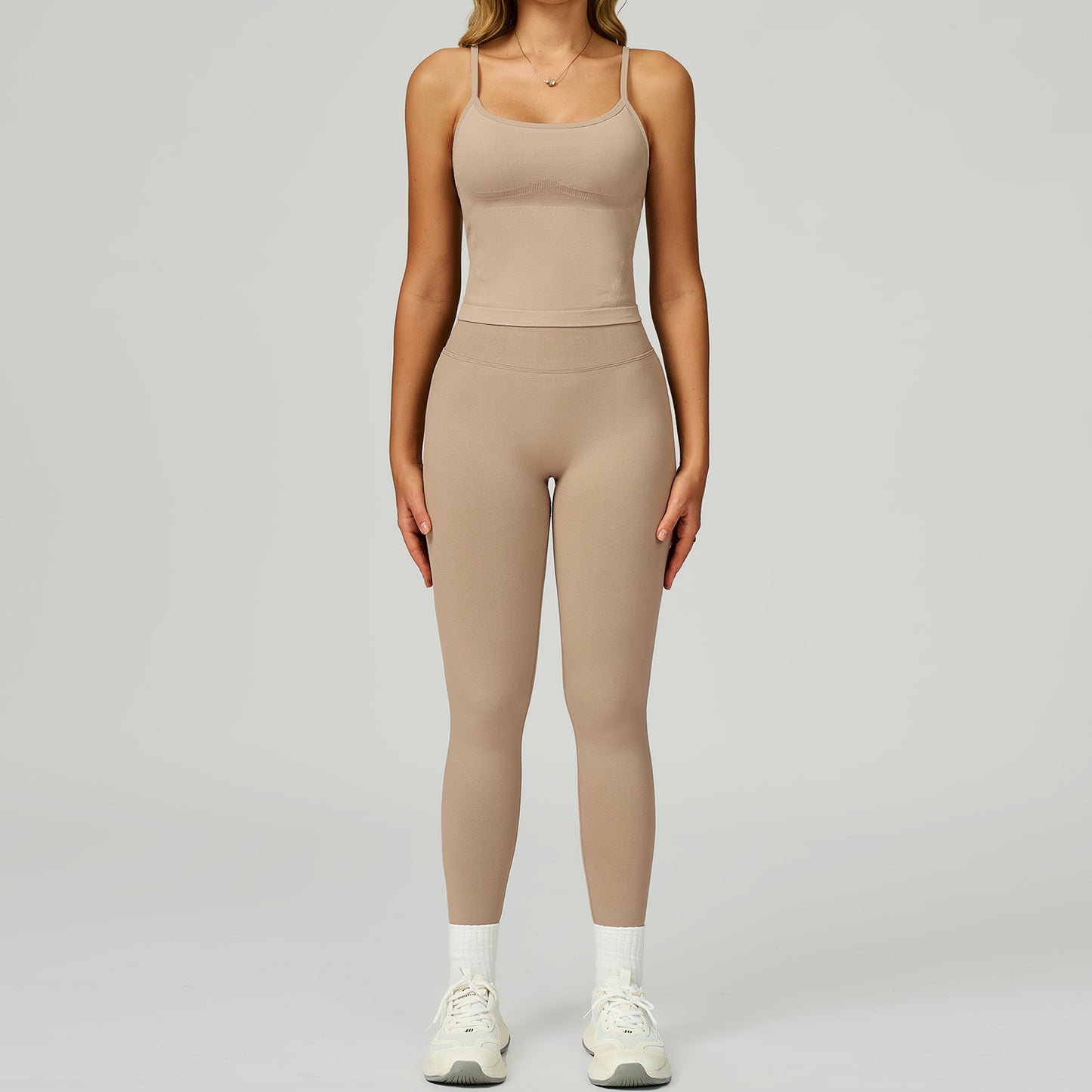 Women's Vest And Pants Color-blocking Yoga Set