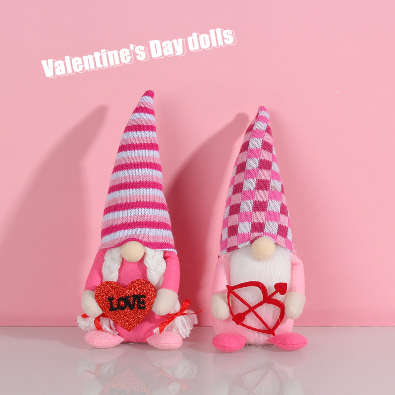 Valentine's Day Cupid Love Action Doll Couple Rudolph Faceless Doll Gift Ornaments