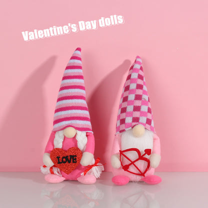 Valentine's Day Cupid Love Action Doll Couple Rudolph Faceless Doll Gift Ornaments