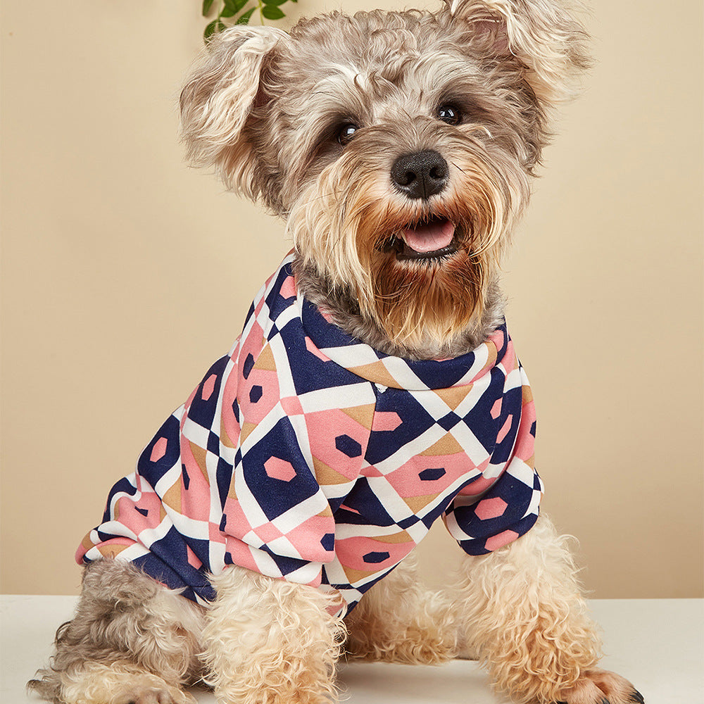 Thick Sweater Cute Plaid Cat Clothes